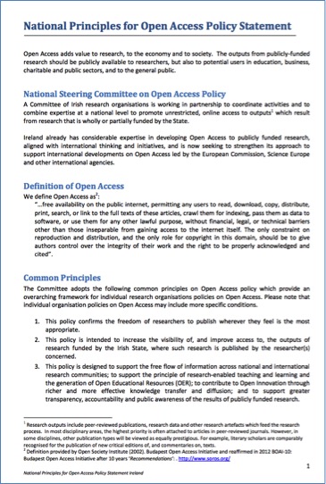 National Open Access Principles original